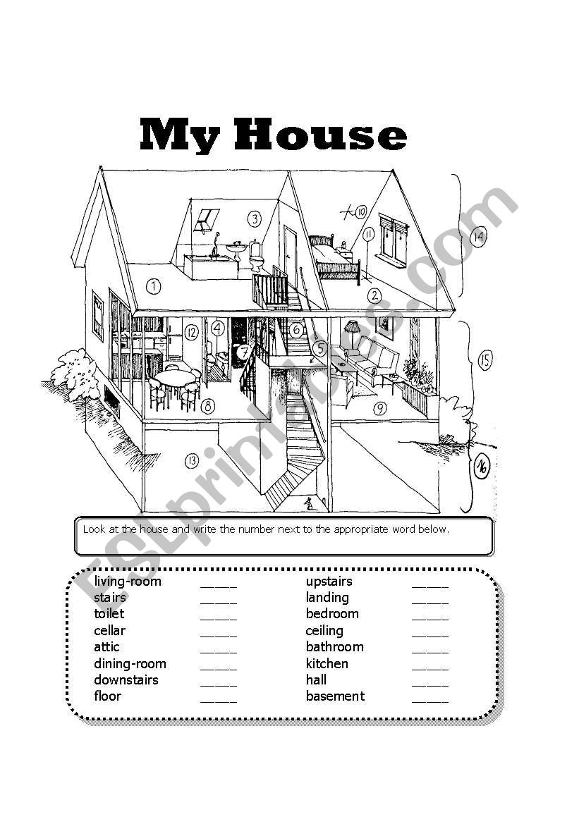 My House worksheet