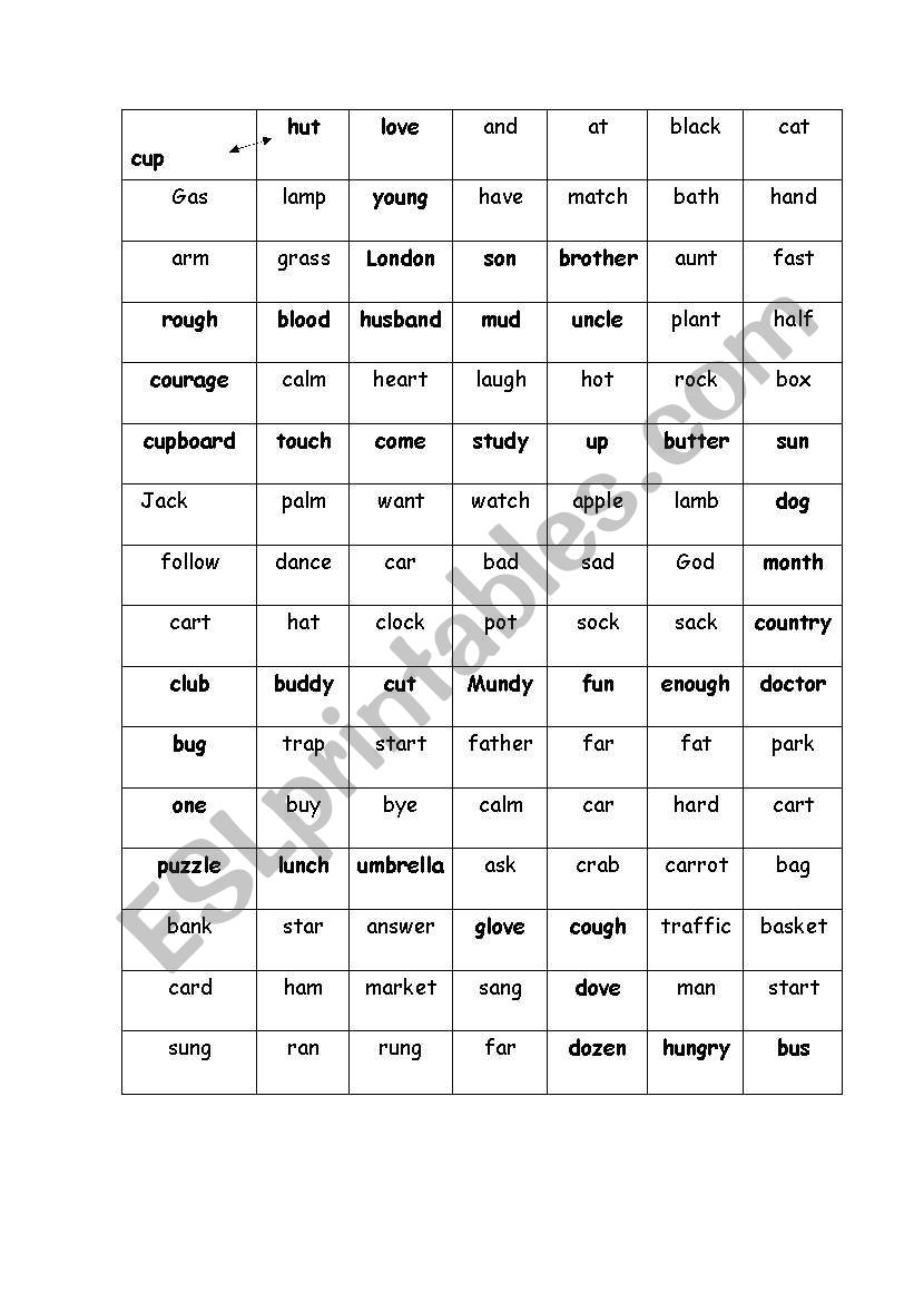 Crossword worksheet