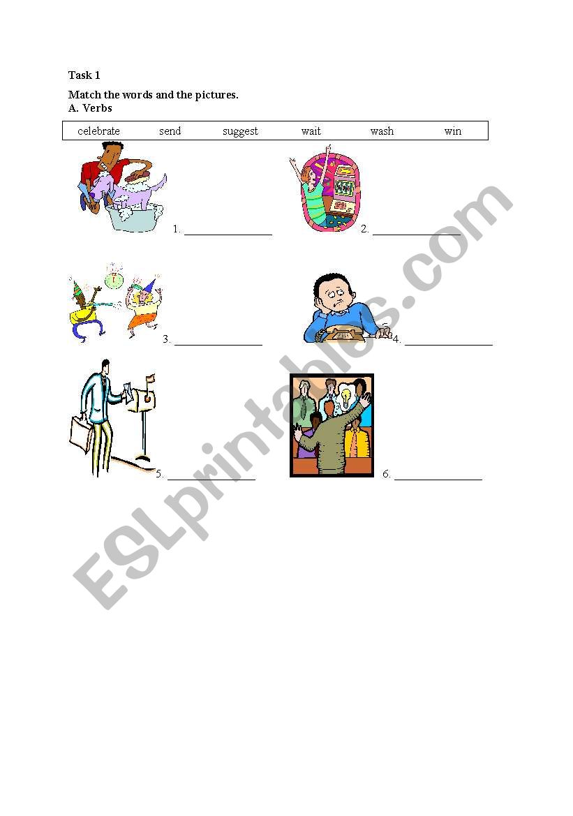 verbs vocabulary worksheet