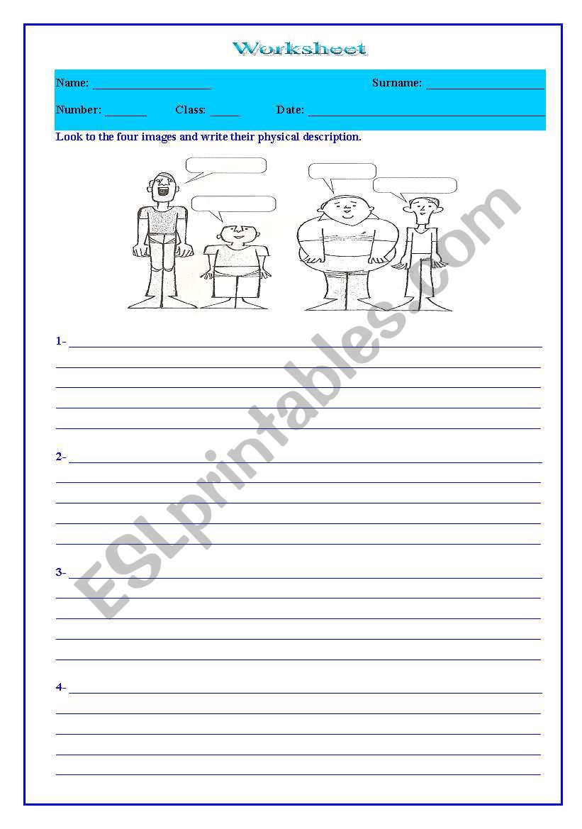 physical description 2 worksheet