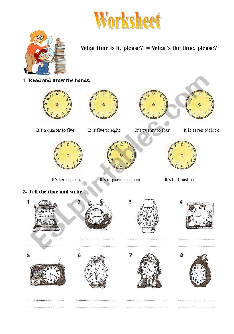 What time is it worksheet