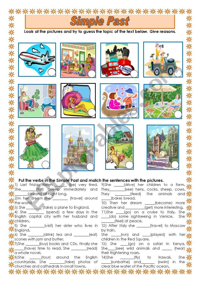 Helens Dream - SIMPLE PAST worksheet