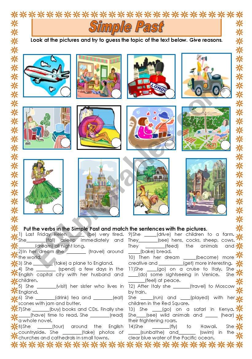 HelenÂ´s Dream - SIMPLE PAST worksheet