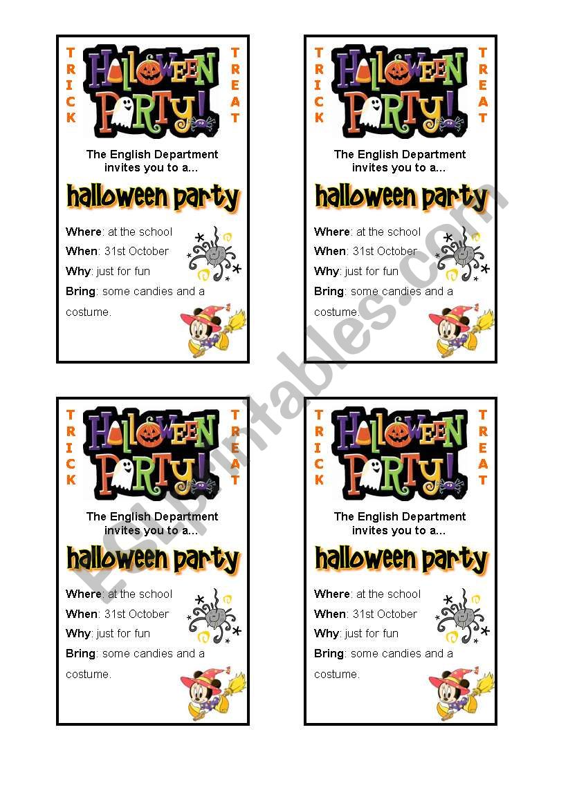 Halloween card worksheet
