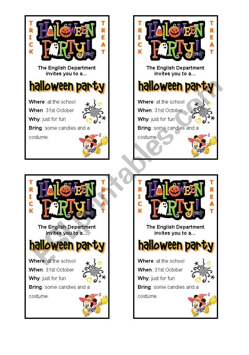 Halloween card worksheet