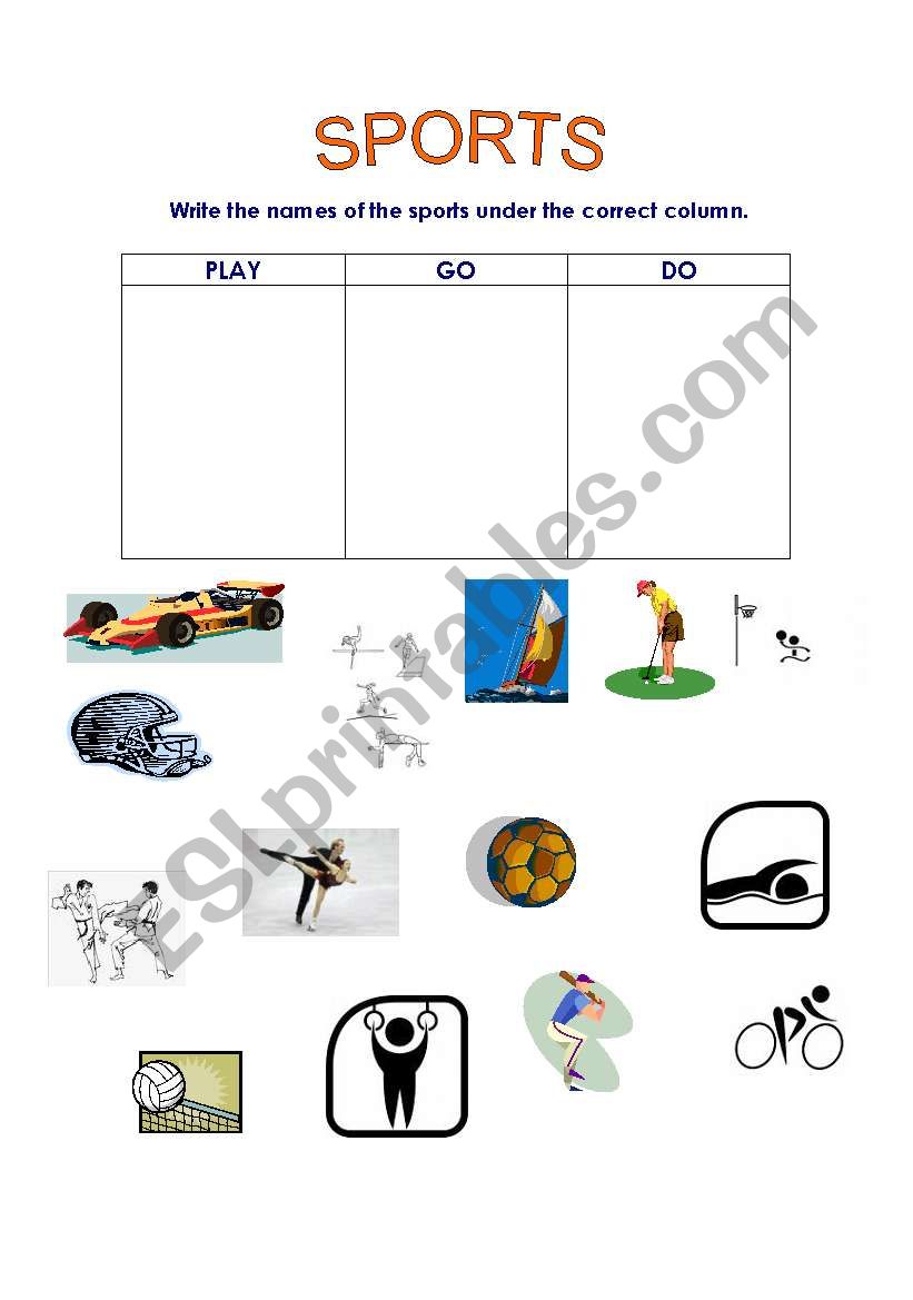 Sports worksheet