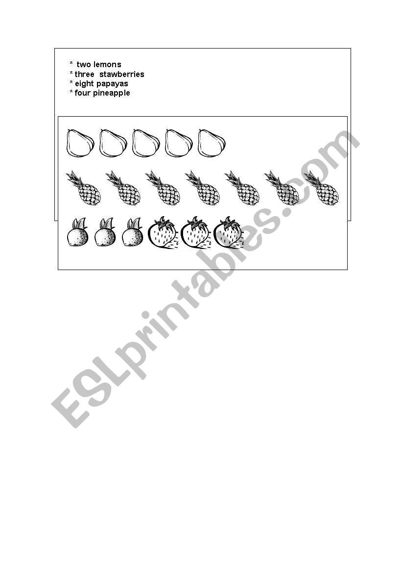 fruits worksheet