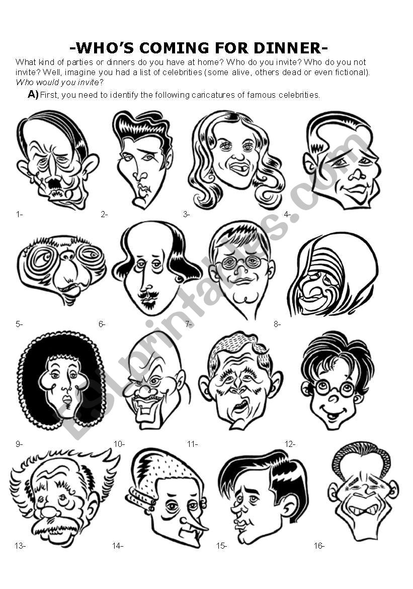 WHOÂ´S COMING FOR DINNER (class activity) part 1