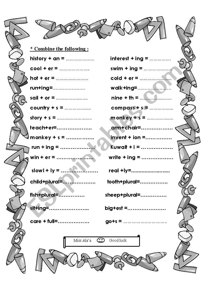 combinations worksheet