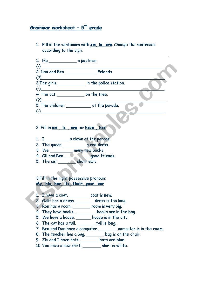 Basic grammar worksheet worksheet