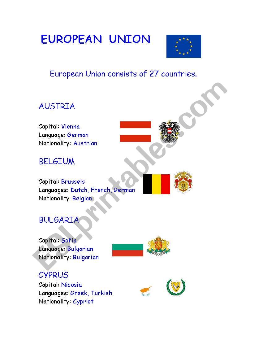 European Union countries part 1