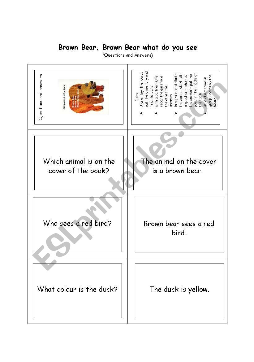 Brown bear what do you see? worksheet