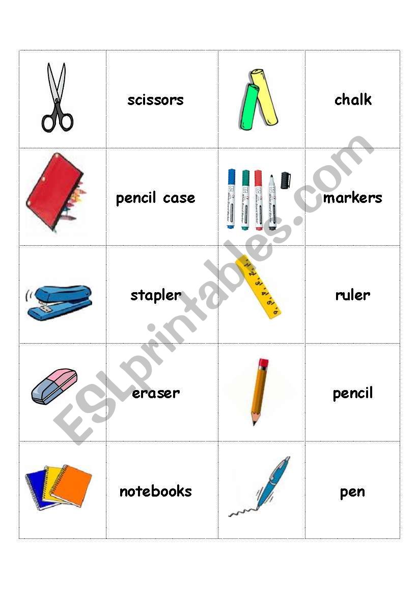 Classroom Matching Exercise worksheet