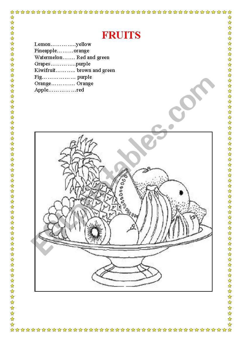 fruits worksheet