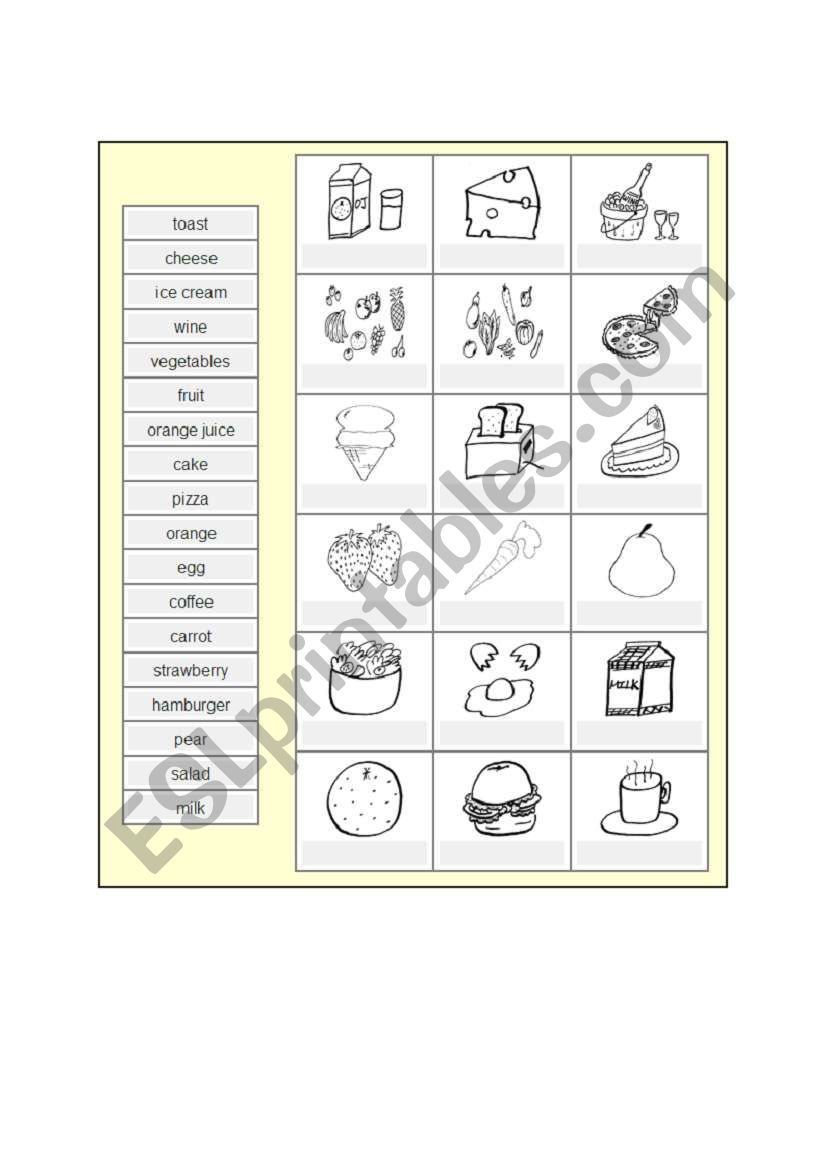 Vocabulary Matching  worksheet