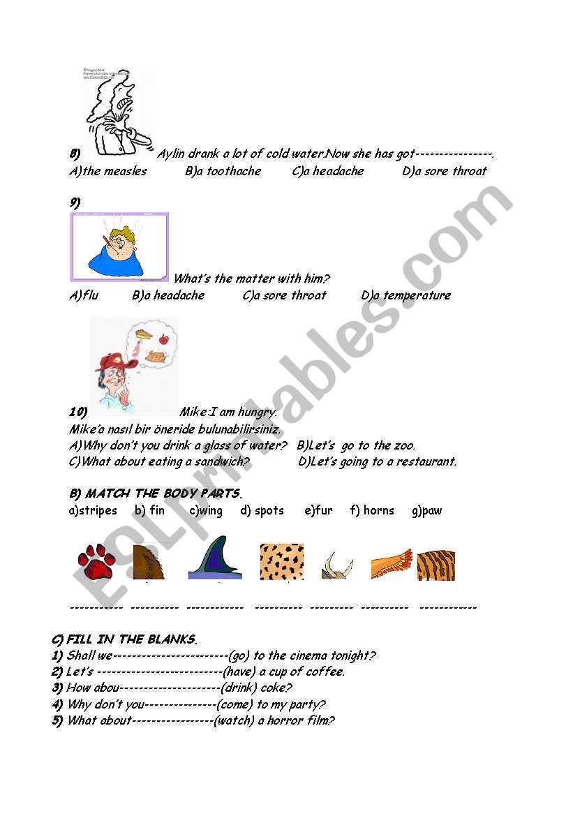 continuation of the exam worksheet