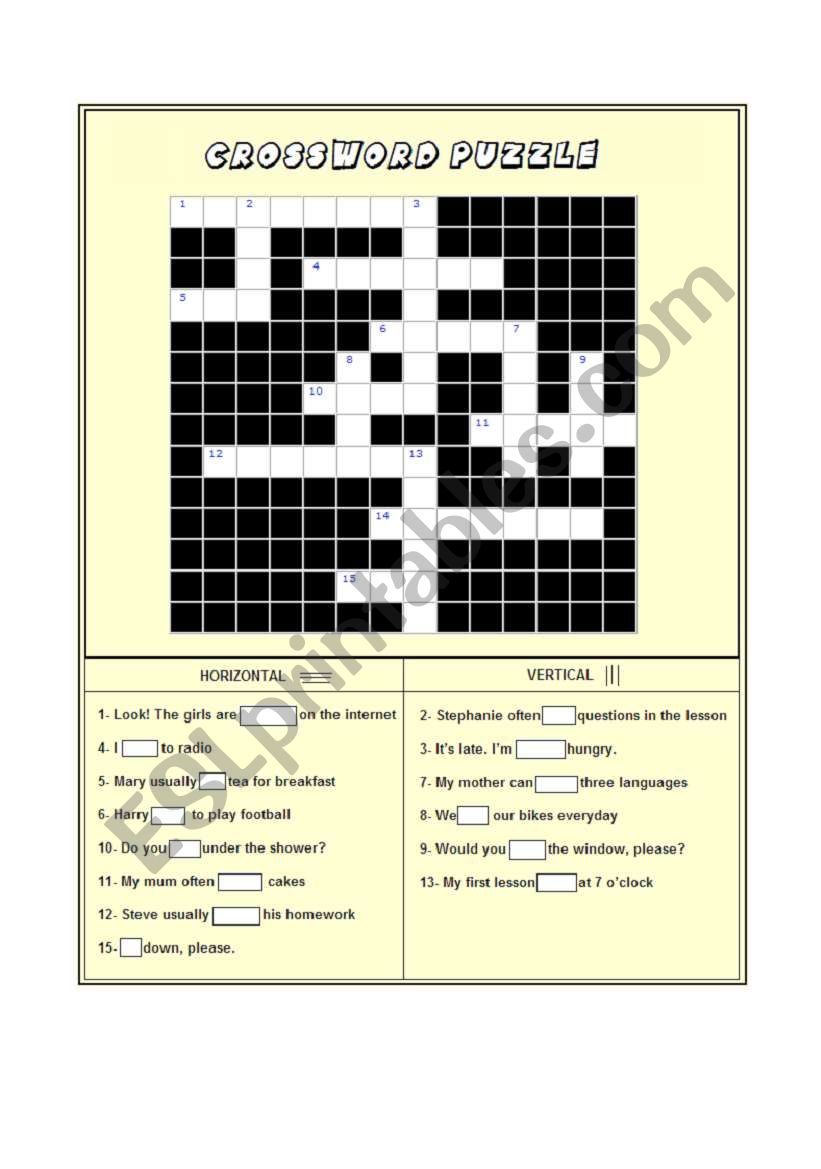 Crossword Puzzle worksheet