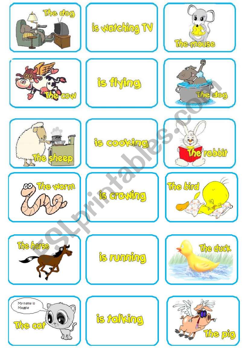 ACTIONS - ANIMALS MEMORY CARDS part 1