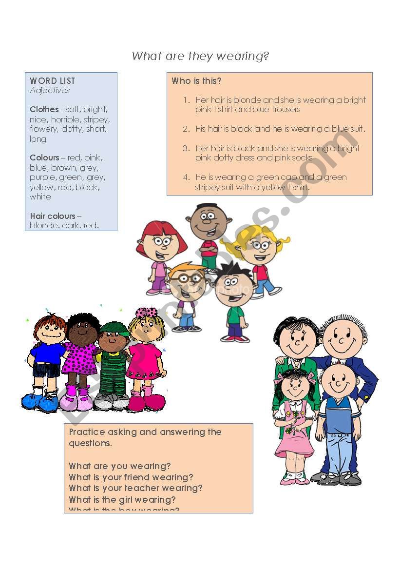 What are you wearing? worksheet