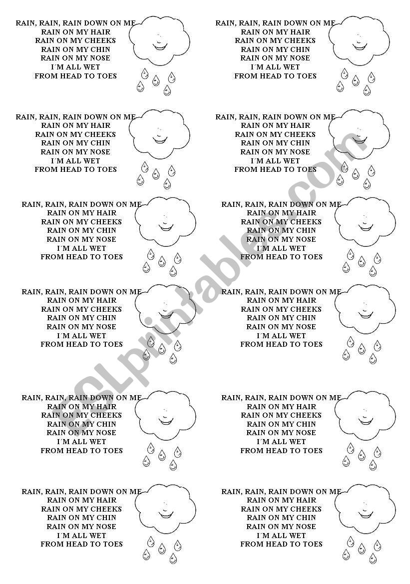 Rain song worksheet