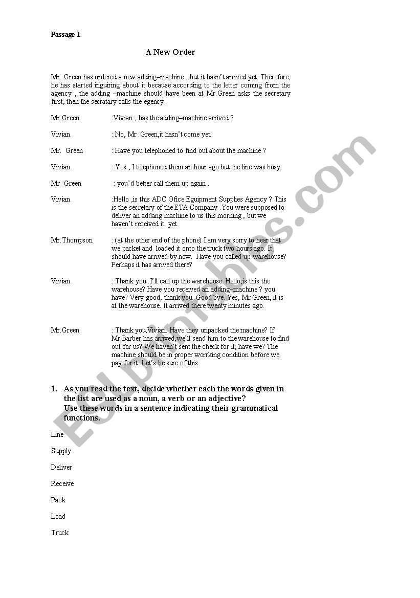 business english worksheet