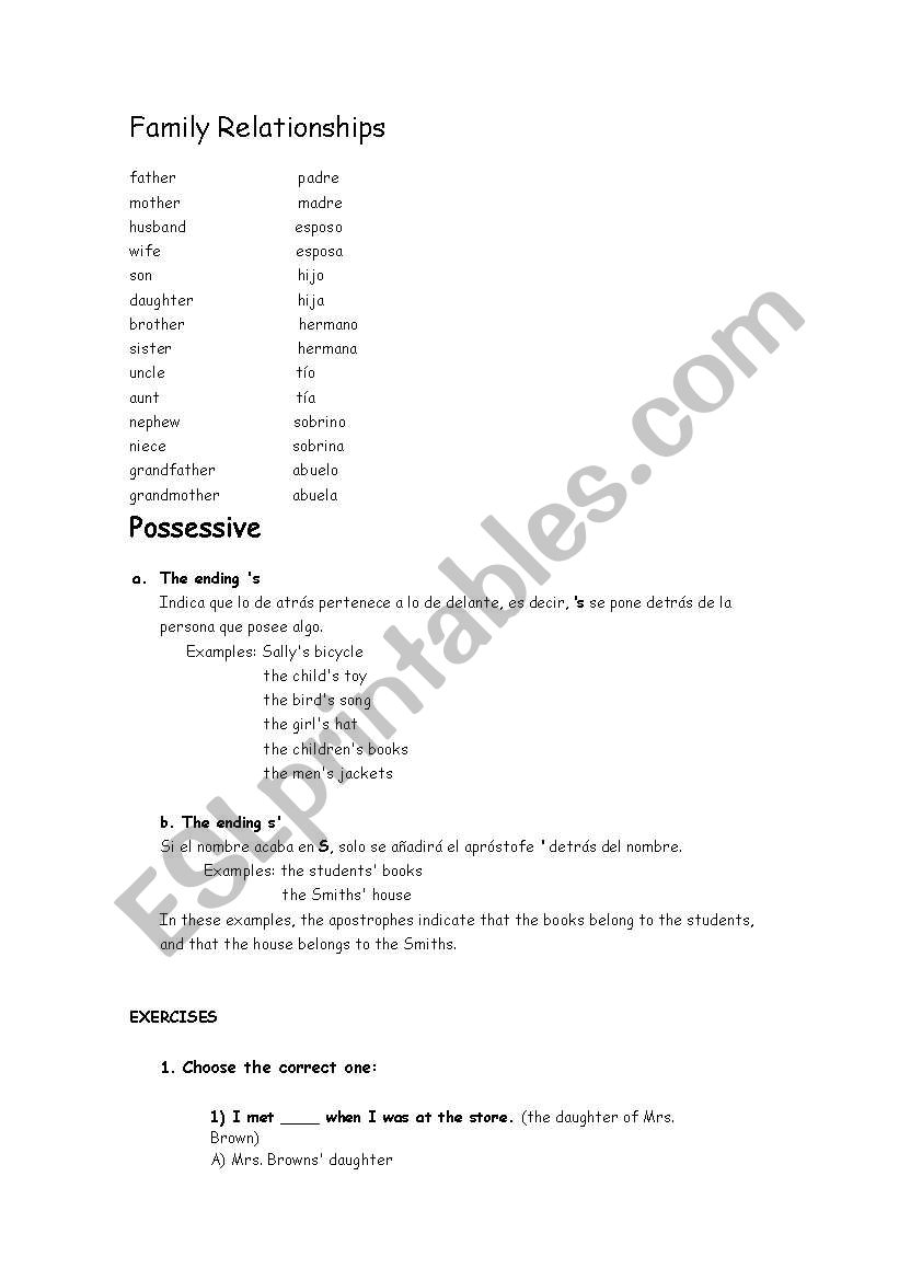 1 secondary exercises worksheet