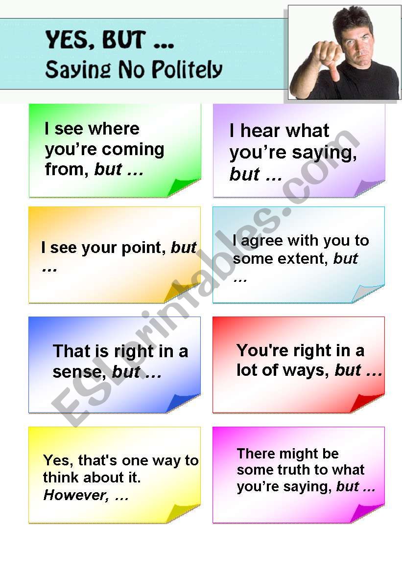 Yes, but ... - How to Say No Politely. Conversational Cards