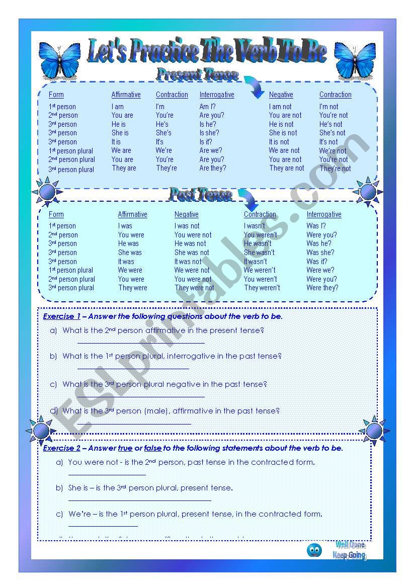 Lets Practice The Verb To Be worksheet