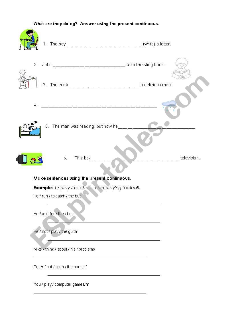 Present Continuous worksheet