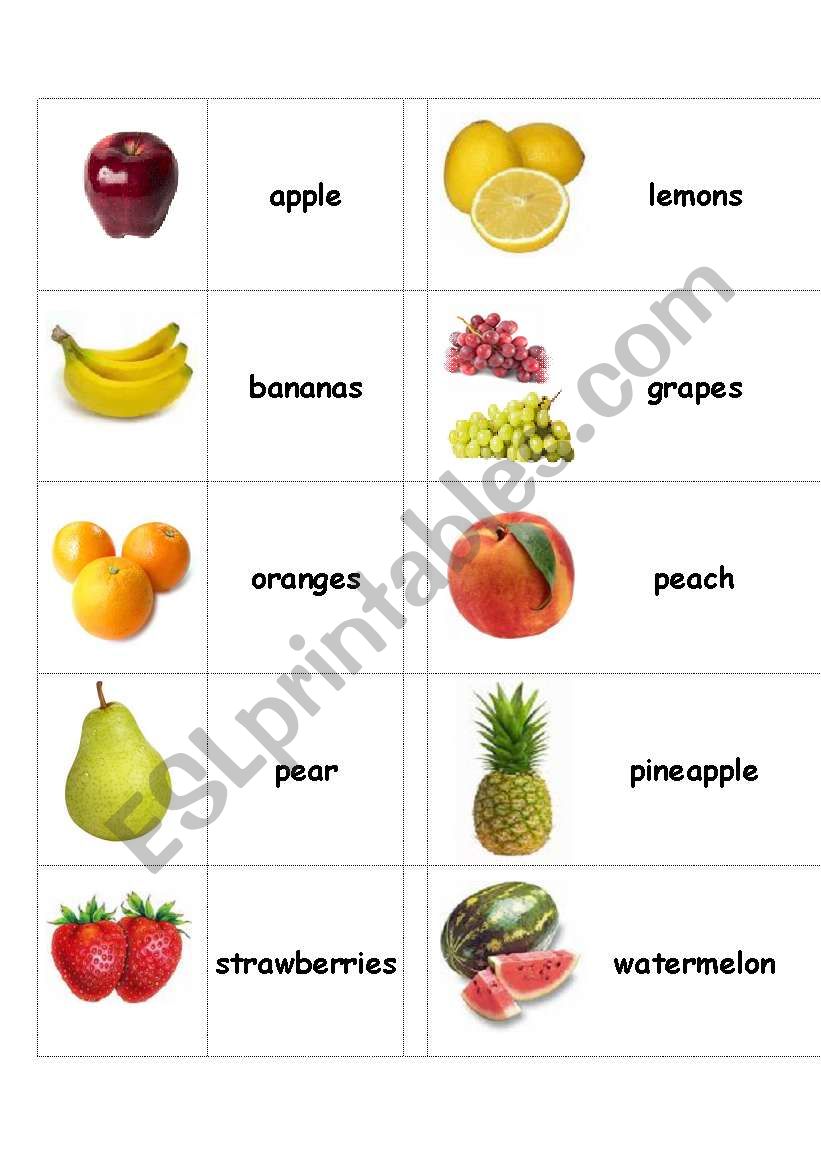 Fruit Matching Activity worksheet