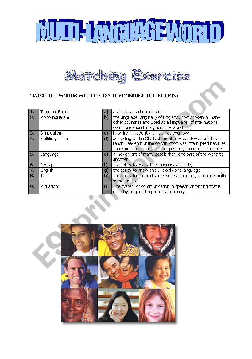 Multi-Language World worksheet