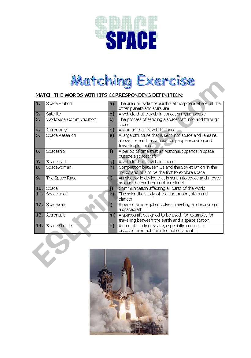A Matching Exercise about Space