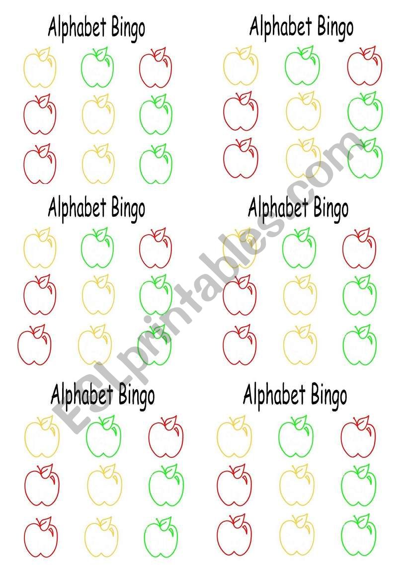 alphabet bingo worksheet