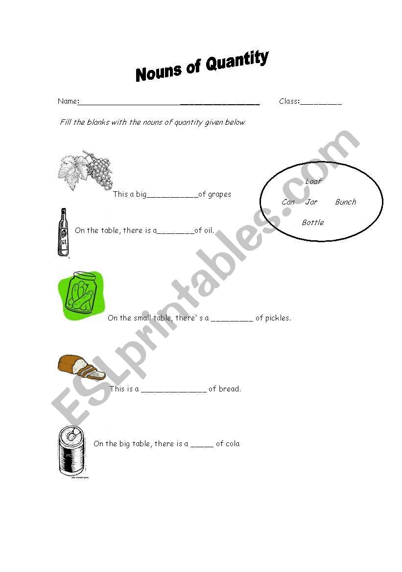 Uncountable nouns worksheet