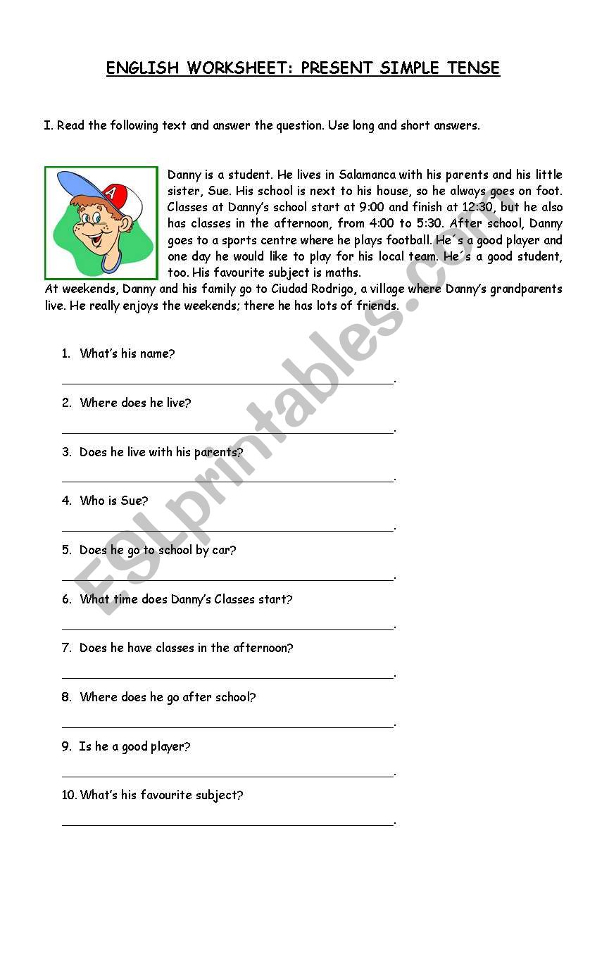 PRESENT SIMPLE WORKSHEET worksheet