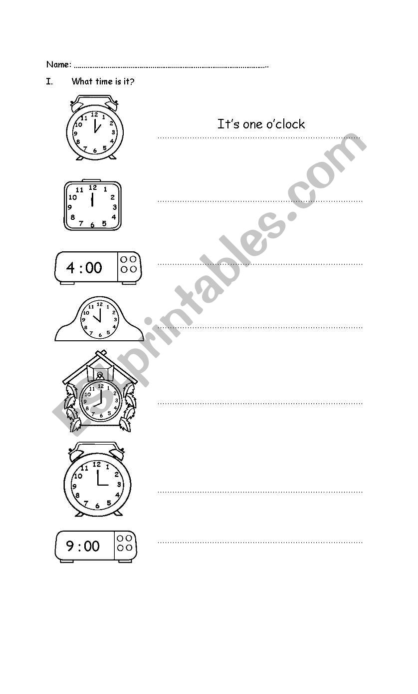 Time worksheet