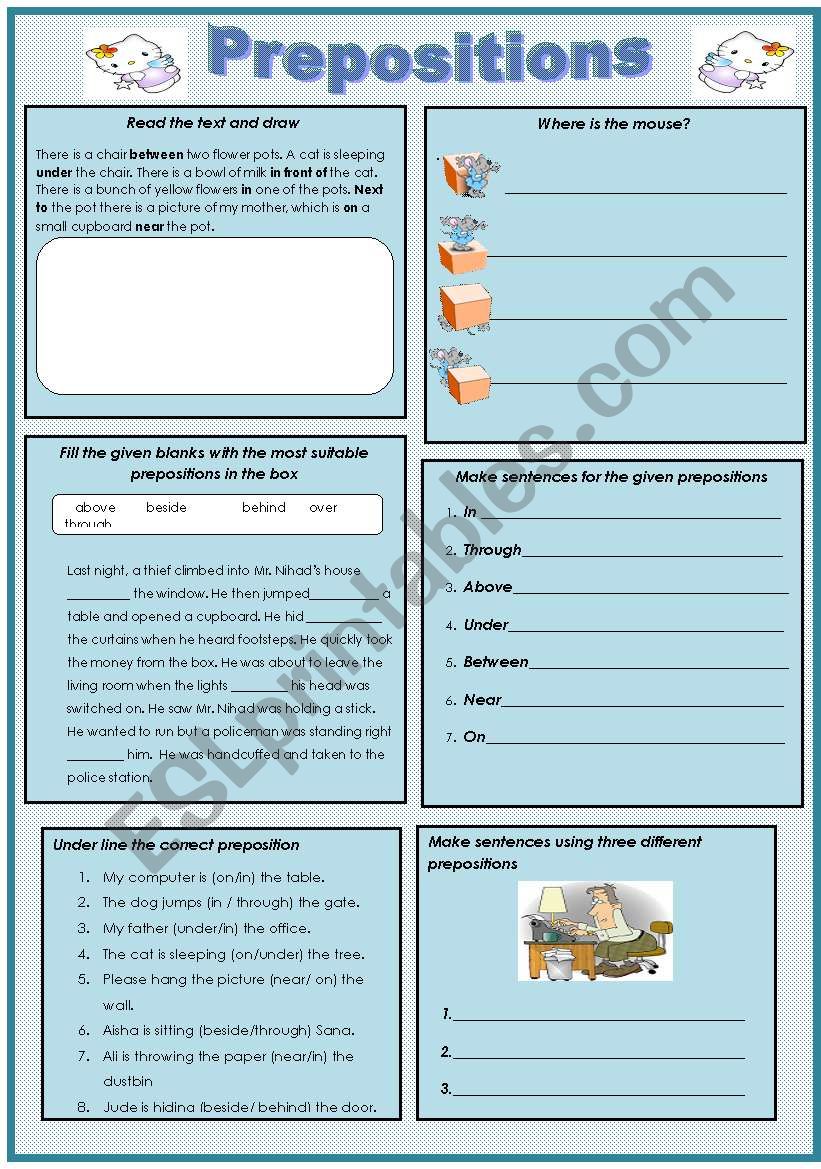 prepostitions worksheet