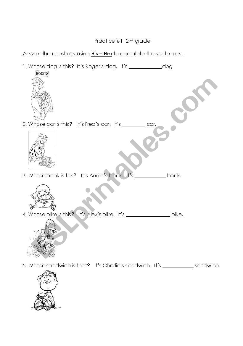 His / Her worksheet