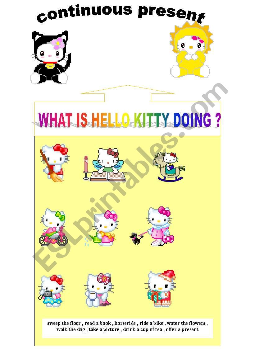 what is hello kitty doing worksheet