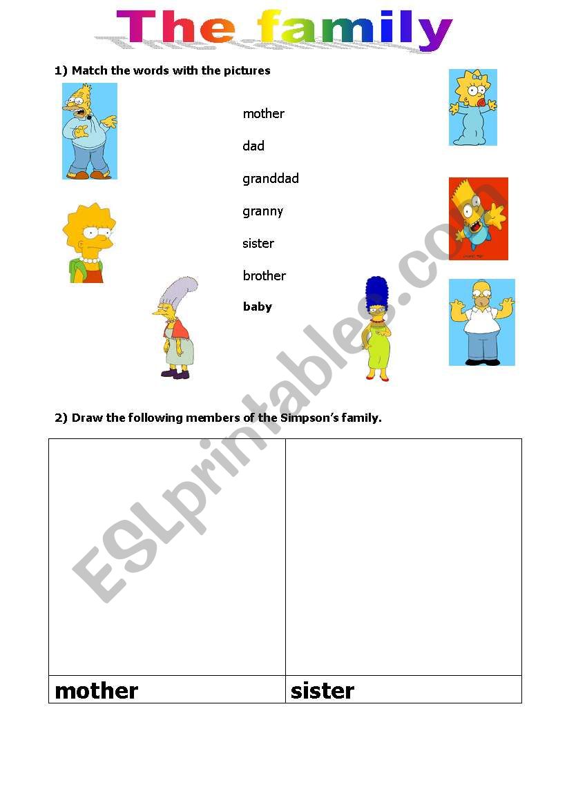 The Family_Elementary worksheet