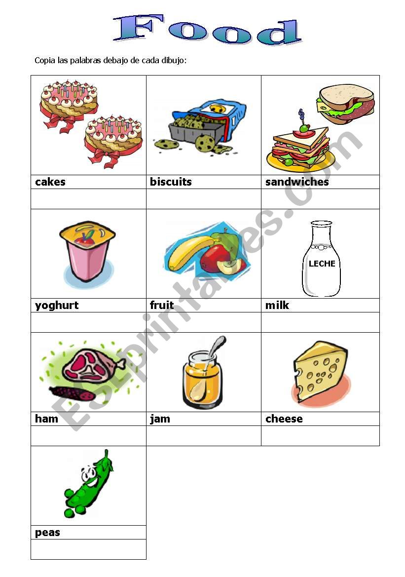 Food_elementary worksheet