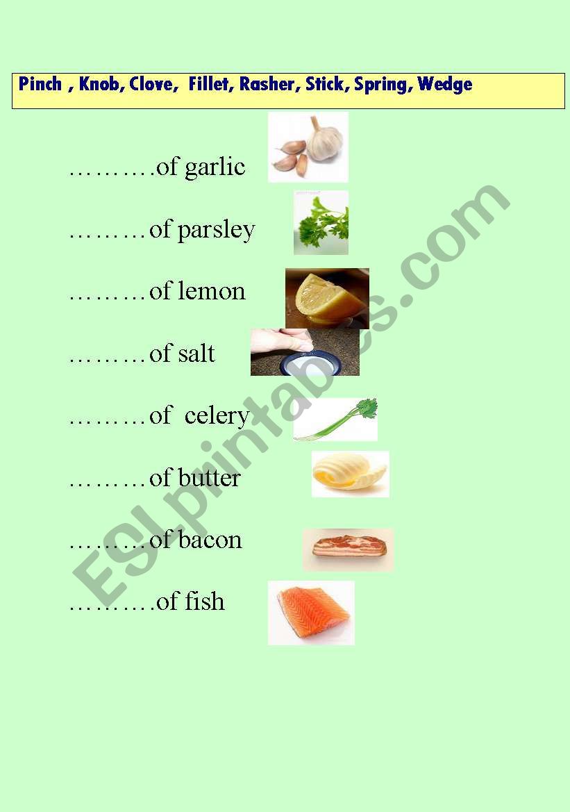 FOOD COLOCATIONS!!!  very useful +KEY
