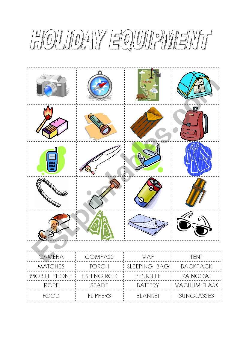 HOLIDAY EQUIPMENT worksheet