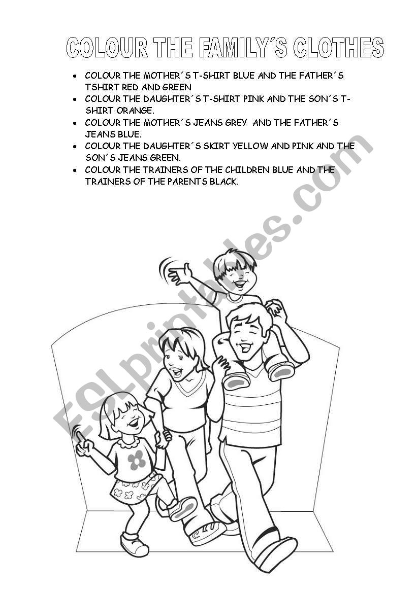 the family clothes worksheet