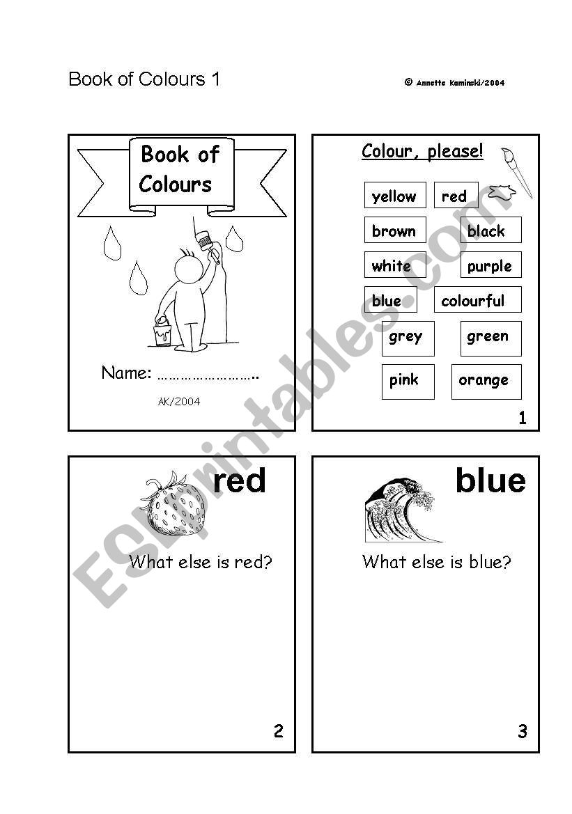 Book of Colours worksheet