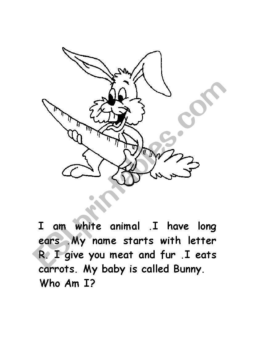 guessing game on farm animals worksheet