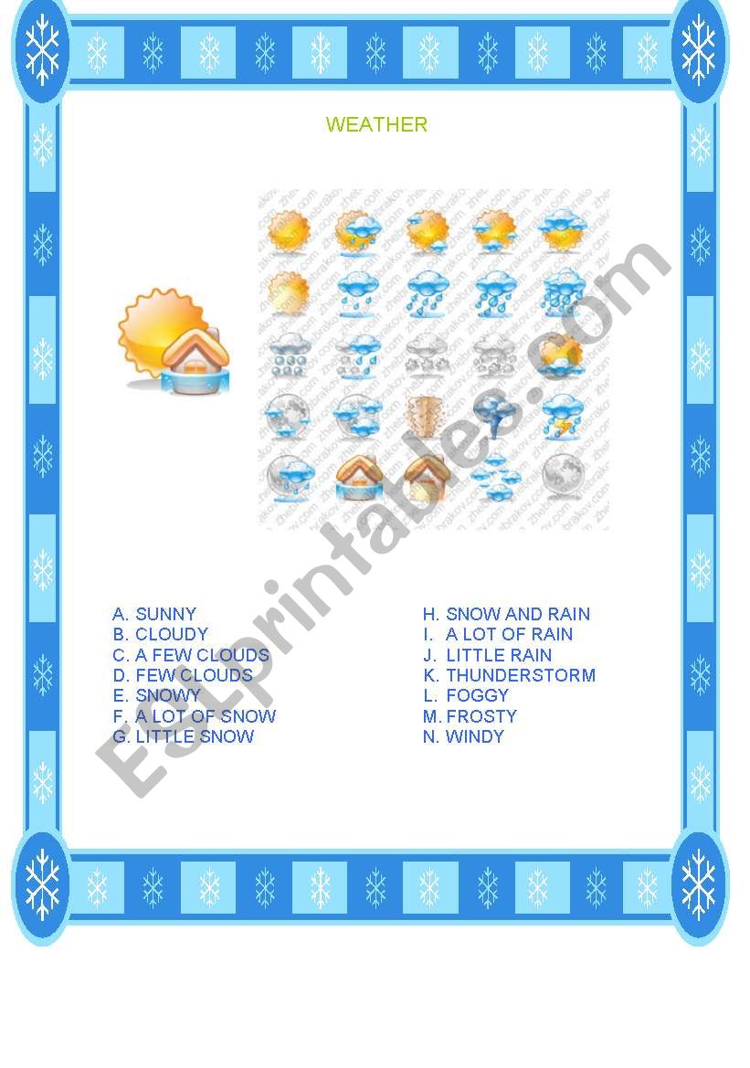 WEATHER worksheet