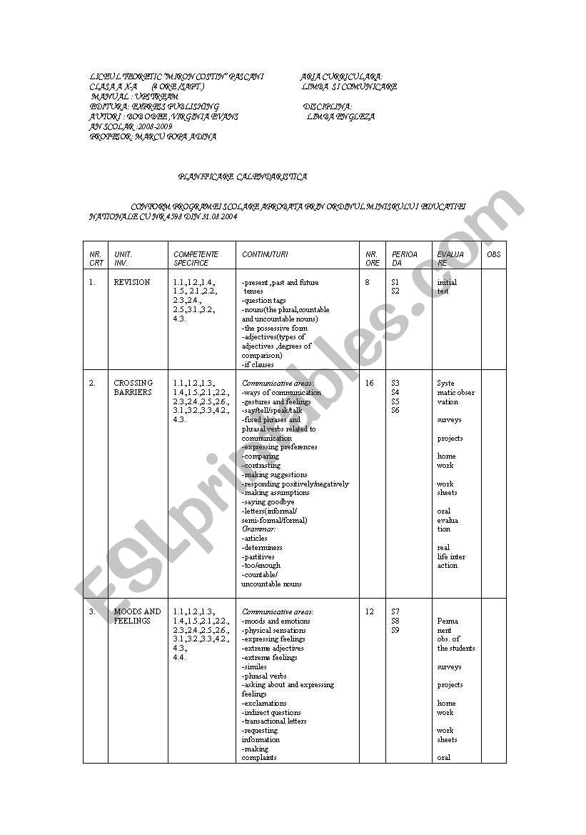 upstream,10th grade worksheet