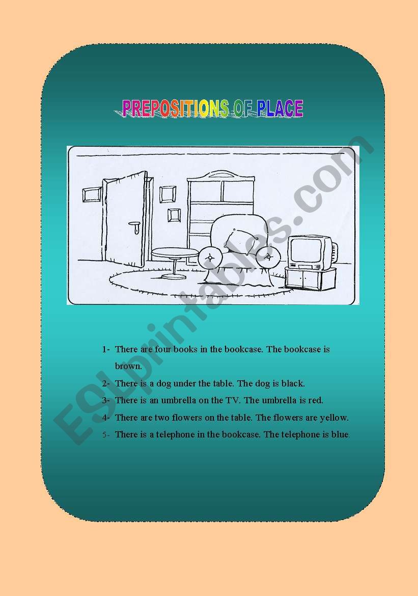 Prepositions of place worksheet