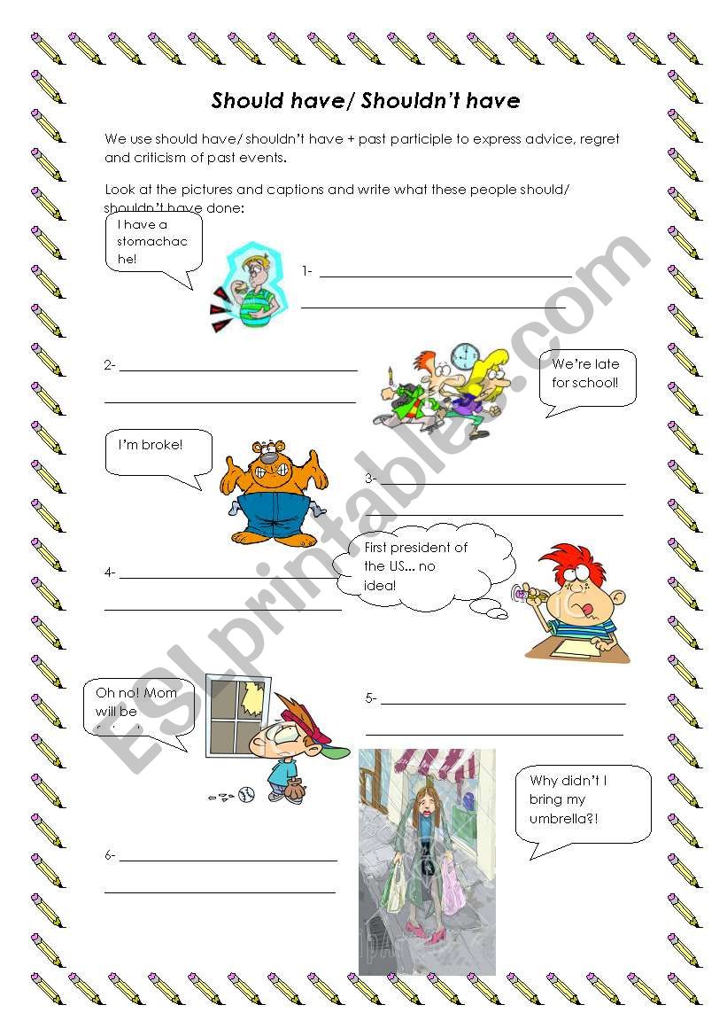 Should/ ShouldnÂ´t have + past participle